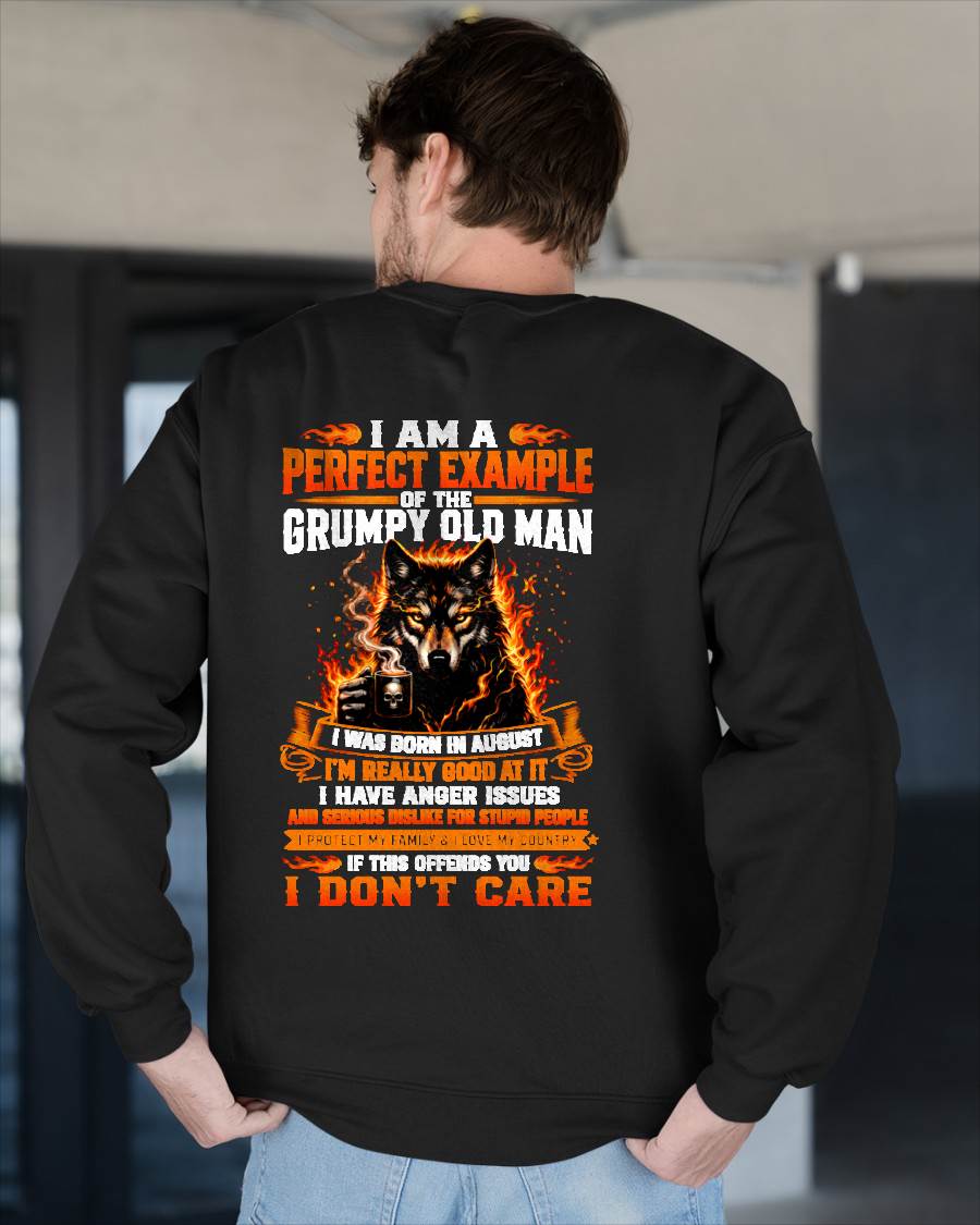AUGUST - GRUMPY OLD MAN WITH ANGER ISSUES WHO LOVES HIS FAMILY & COUNTRY - T-SHIRT FOR MEN - LUAN08 (SKU2608-175-08)