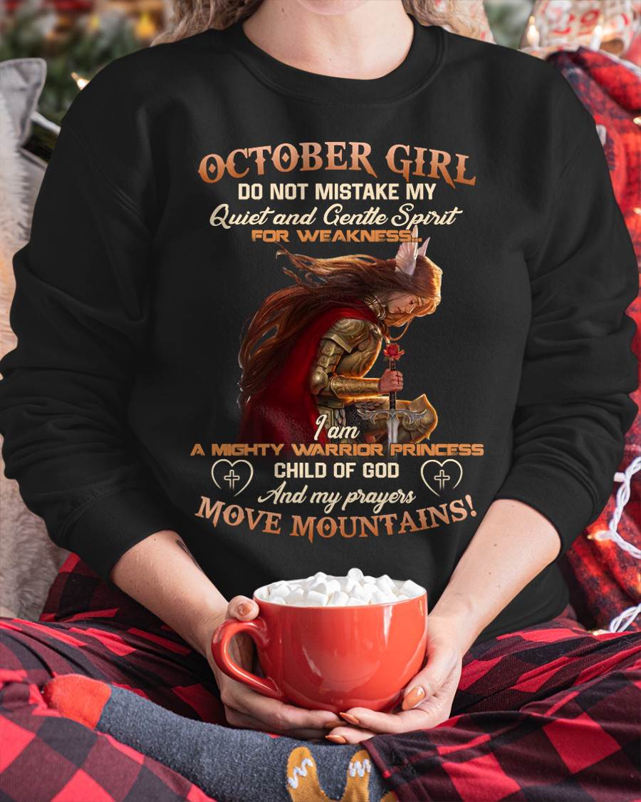 October Girl Child Of God T-Shirt - Christian Gift For Women - LUAN10 (SKU2606-181-10)