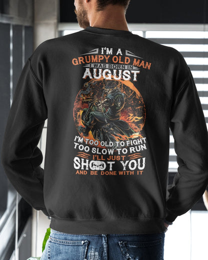 AUGUST - GRUMPY OLD MAN T-SHIRT – FUNNY BIKER TEE - PERFECT GIFT FOR MEN - LUAN08 (SKU07-64-08)