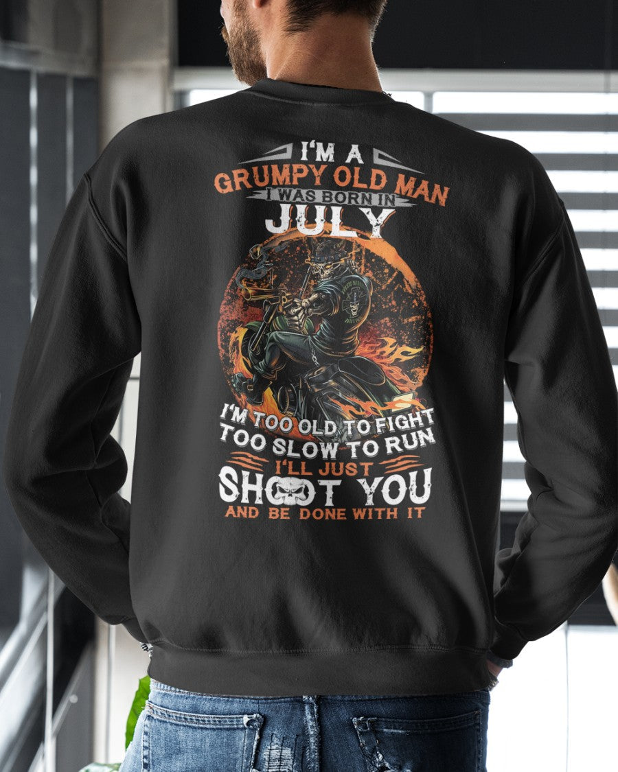 JULY - GRUMPY OLD MAN T-SHIRT – FUNNY BIKER TEE - PERFECT GIFT FOR MEN - LUAN07 (SKU07-64-07)