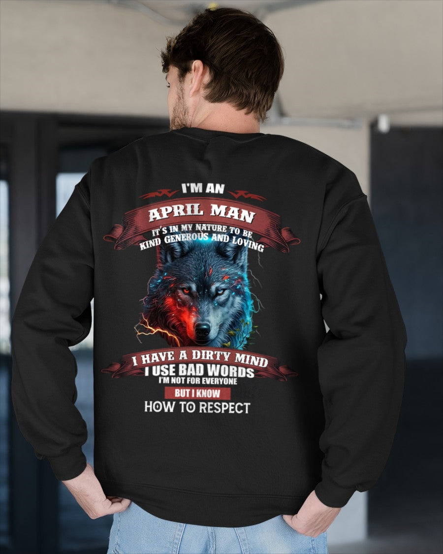 APRIL - KNOW HOW TO RESPECT - BIRTHDAY T-SHIRT FOR MEN - luan04 / male (SKU12-162-04)