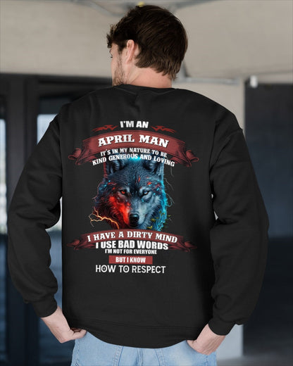 APRIL - KNOW HOW TO RESPECT - BIRTHDAY T-SHIRT FOR MEN - luan04 / male (SKU12-162-04)