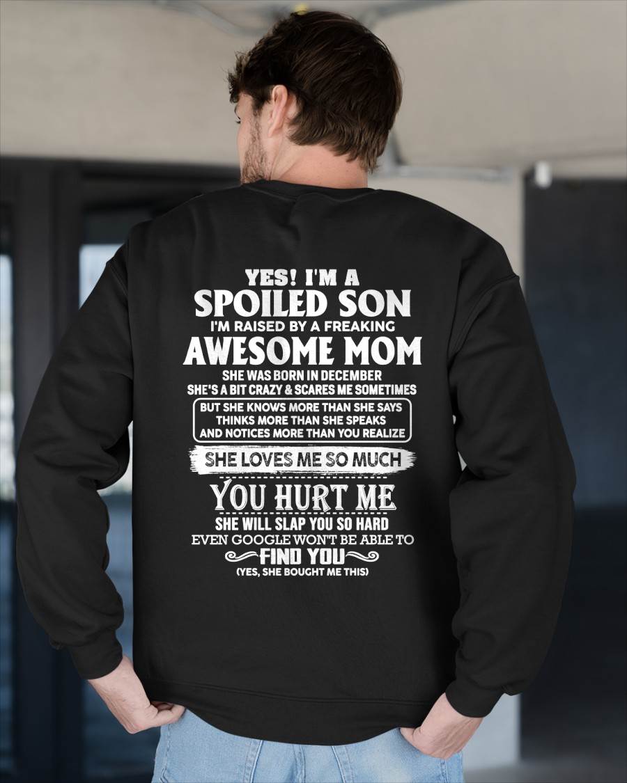 DECEMBER - SPOILED SON OF AWESOME MOM - PERFECT GIFT FROM MOM - LUAN12 (SKU2604-175-12)