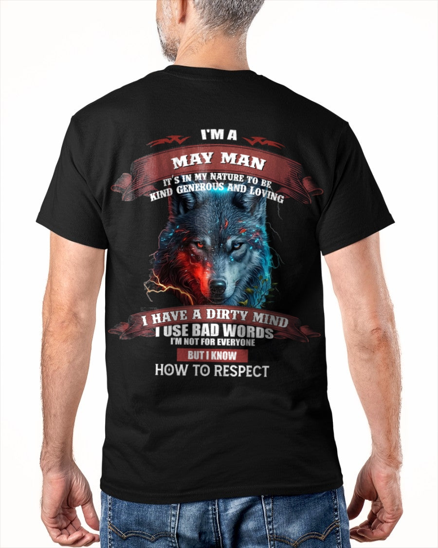 MAY - KNOW HOW TO RESPECT - BIRTHDAY T-SHIRT FOR MEN - luan05 / male (SKU12-162-05)