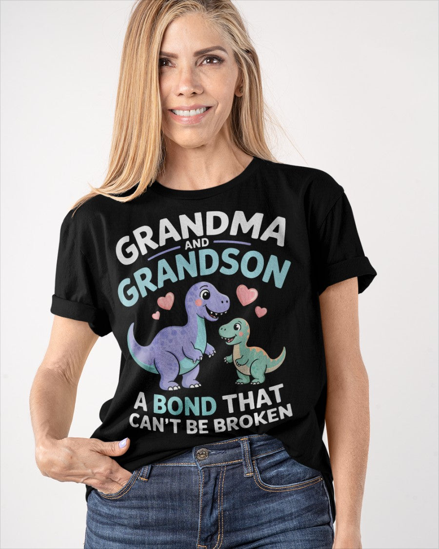 GRANDMA AND GRANDSON A BOND THAT CAN'T BE BROKEN DINOSAUR UNISEX T-SHIRT LUAN00 (SKU-GMS4)