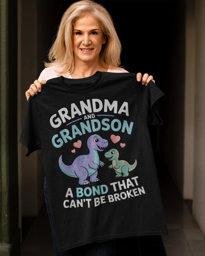 GRANDMA AND GRANDSON A BOND THAT CAN'T BE BROKEN DINOSAUR UNISEX T-SHIRT NINA00 (SKU-GMS4)