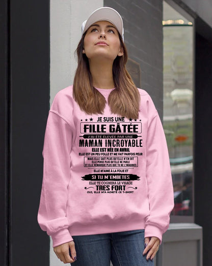 AVRIL - T-SHIRT JE SUIS UNE FILLE CHANCEUSE – CADEAU TOUCHANT DE MAMAN INCROYABLE - frLUAN04 (SKU26T-0190-04)
