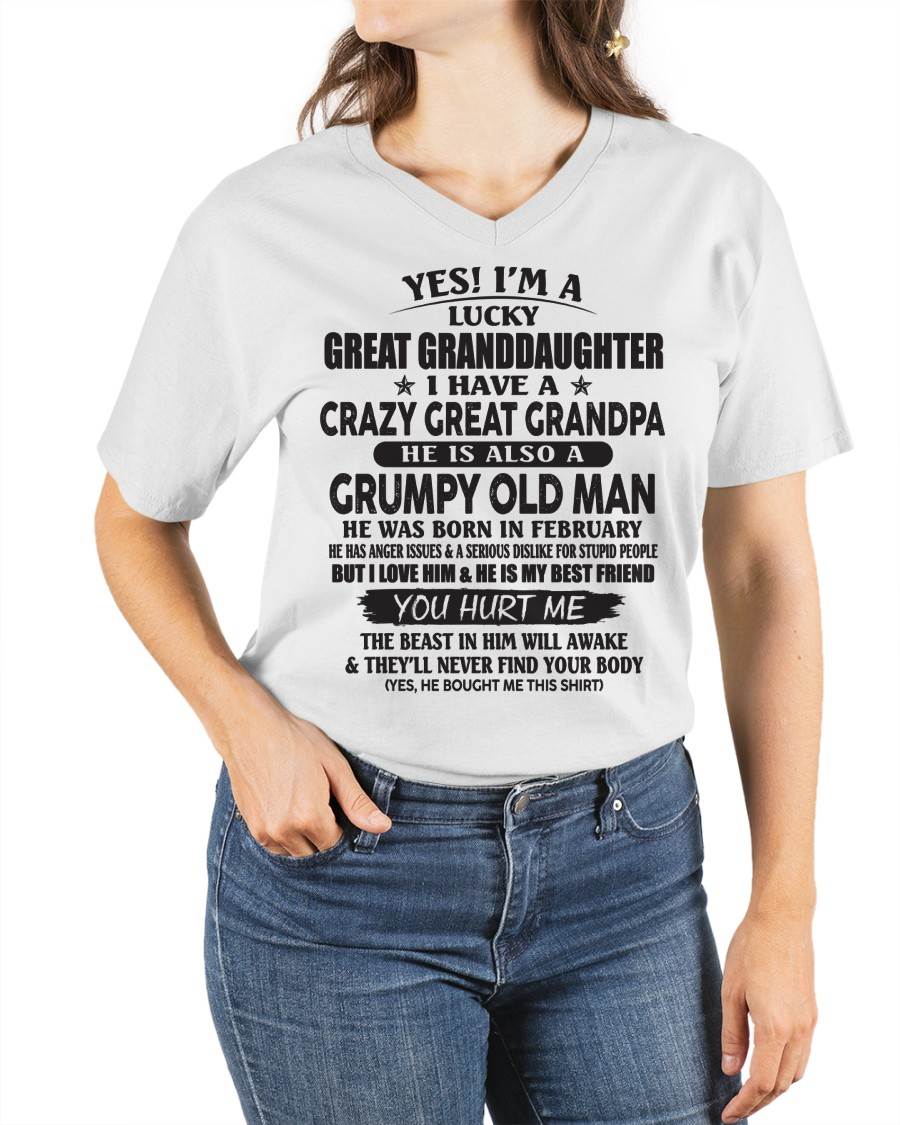 FEBRUARY - LUCKY GREAT GRANDDAUGHTER OF CRAZY GREAT GRANDPA - PERFECT GIFT FROM GREAT GRANDPA - LUAN02 (SKU12-287-02)