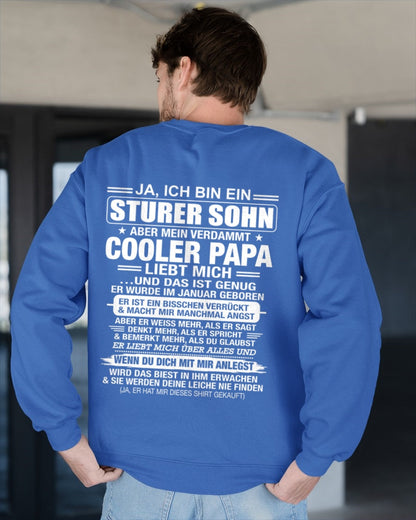 DEU01 - JA, ICH BIN EIN STURER SOHN T-SHIRT – GEBURTSTAGSGESCHENK VON EINEM JANUAR-PAPA - LUAN01 (SKU2606-87-01)
