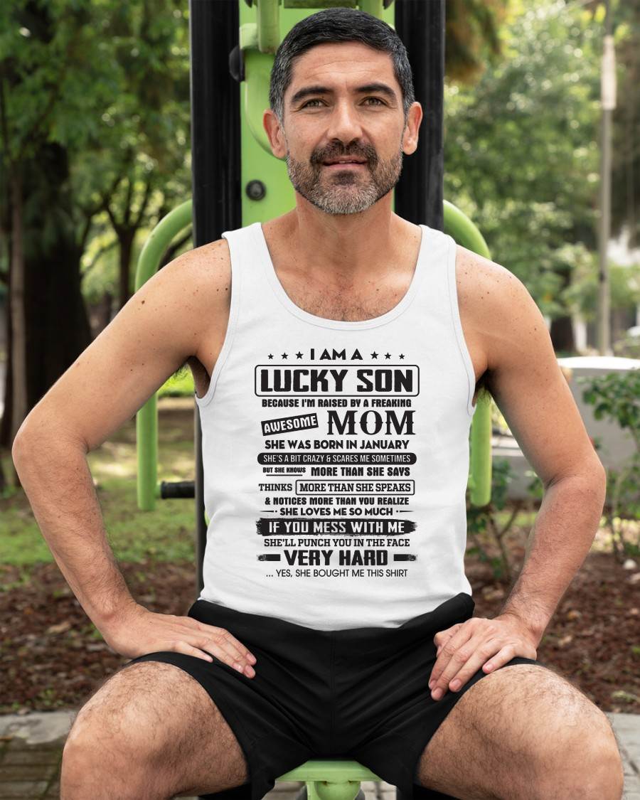 Lucky Son - Gift From Mom For Son T-Shirt -  LUAN01 (SKU08-52-01)