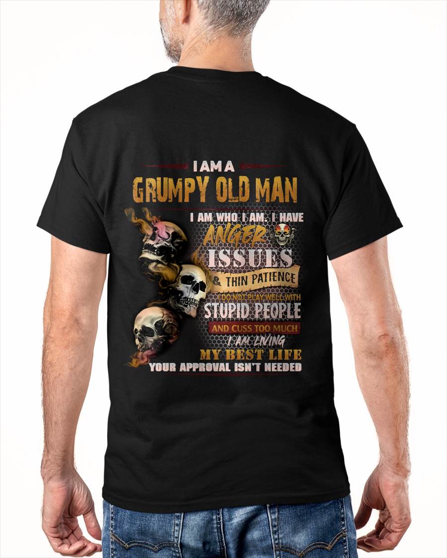 Grumpy Old Man - For Man Black T-Shirt - LUAN00 (SKU08-67-00)