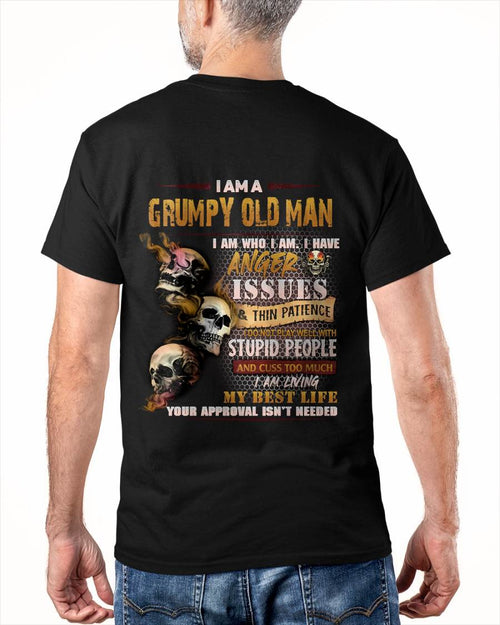 Grumpy Old Man - For Man Black T-Shirt - LUAN00 (SKU08-67-00)