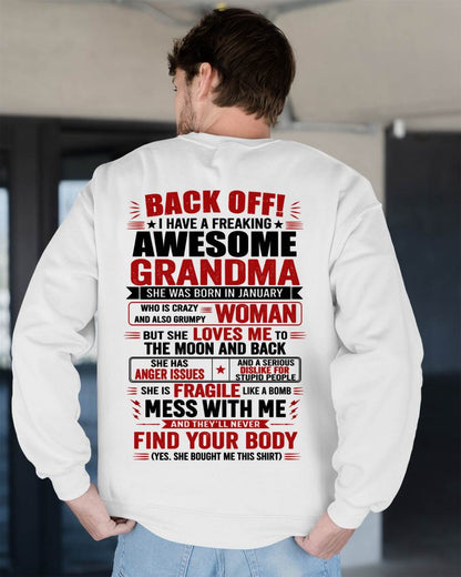 January Awesome Grandma – Back Off! Perfect Gift From Grandma - LUAN01 (SKU2607-179-01)