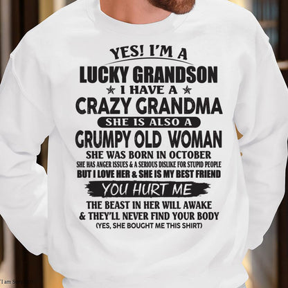 OCTOBER - LUCKY GRANDSON OF CRAZY GRANDMA -  FROM GRANDMA - NINA10 (SKU10-173-10)