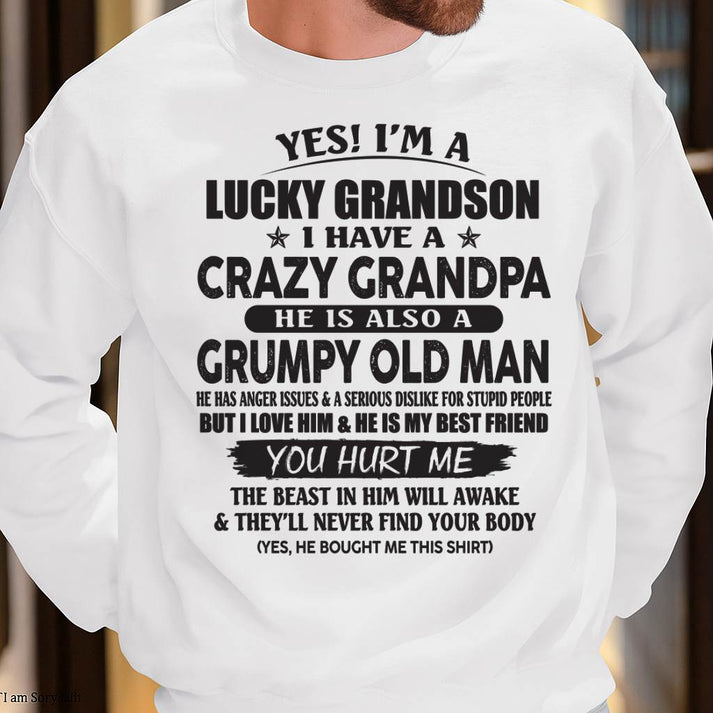 LUCKY GRANDSON OF CRAZY GRANDPA -  PERFECT GIFT FROM GRANDPA - LUAN00 (SKU12-145-00)