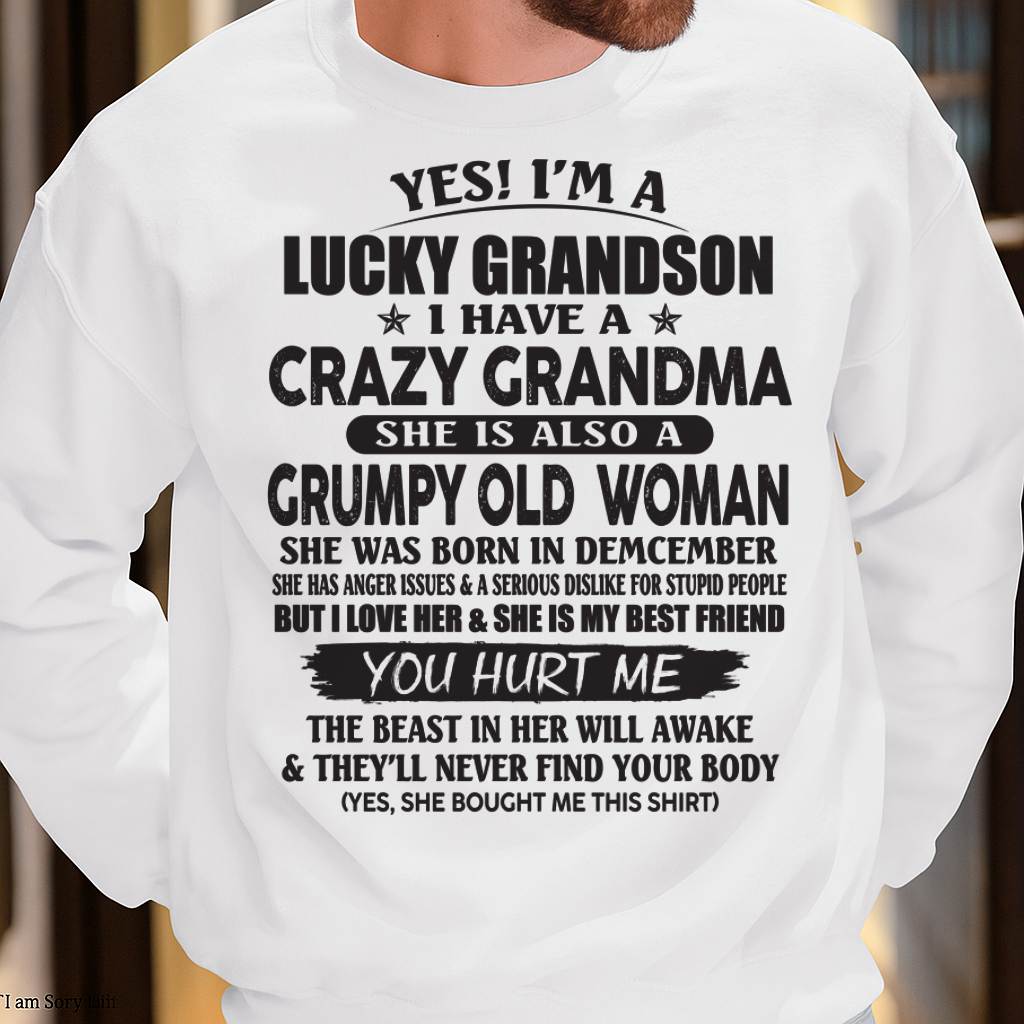 DECEMBER - LUCKY GRANDSON OF CRAZY GRANDMA -  FROM GRANDMA - NINA12 (SKU10-173-12)