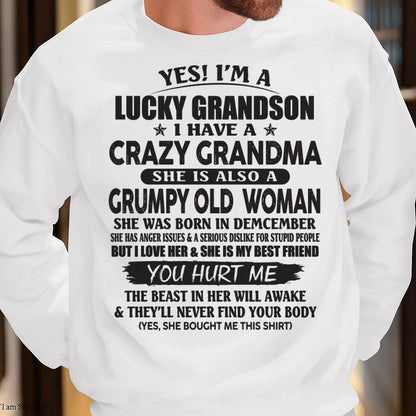 DECEMBER - LUCKY GRANDSON OF CRAZY GRANDMA -  FROM GRANDMA - NINA12 (SKU10-173-12)