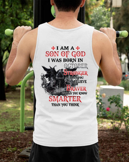 October Son Of God T-Shirt For Men – Stronger Than You Believe - LUAN10 (SKU2607-178-10)