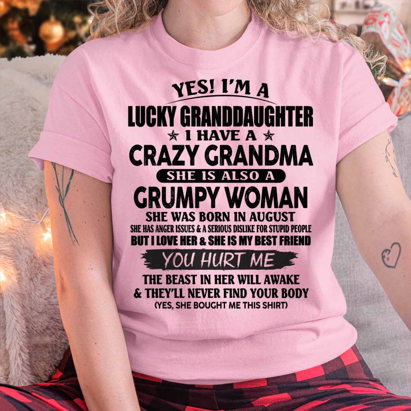 AUGUST - LUCKY GRANDDAUGHTER OF CRAZY GRANDMA - PERFECT GIFT FROM GRANDMA - LUAN08 (SKU12-146-08)