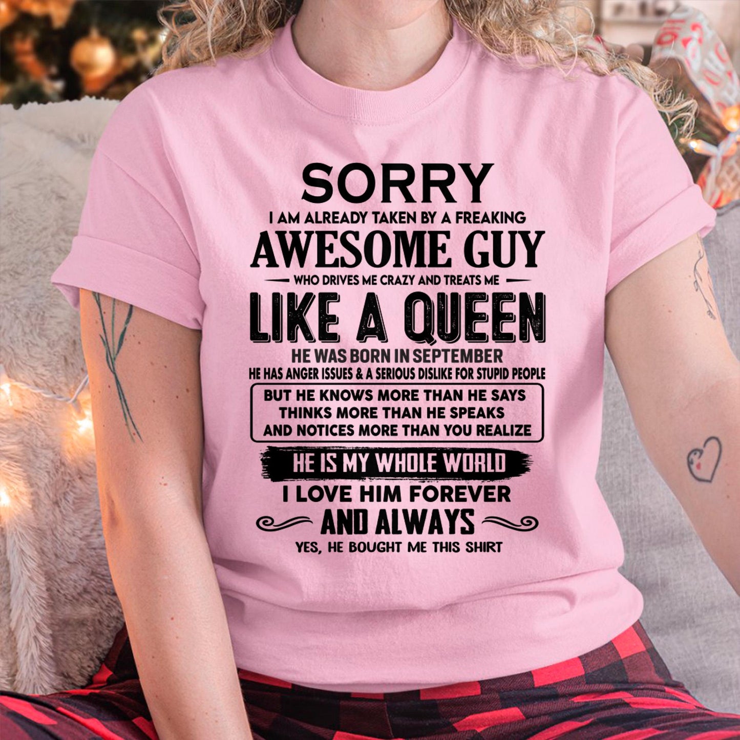 September - Sorry I am already taken by a freaking awesome guy - Gift for Wife From Husband - LUAN09 (SKU-SRG-09)