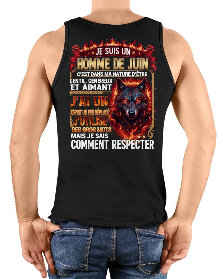 JUIN - ESPRIT MALICIEUX MAIS SAIT RESPECTER - T-SHIRT ANNIVERSAIRE HOMME - IMPRESSION DTG PREMIUM - LUAN06 (SKU2604-87-06)