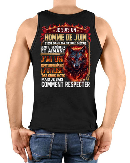JUIN - ESPRIT MALICIEUX MAIS SAIT RESPECTER - T-SHIRT ANNIVERSAIRE HOMME - IMPRESSION DTG PREMIUM - LUAN06 (SKU2604-87-06)