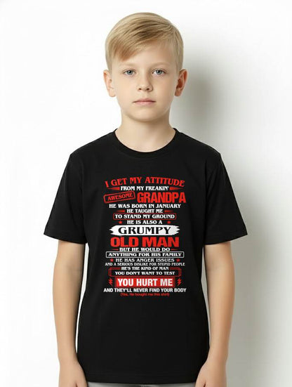 JANUARY AWESOME GRANDPA T-SHIRT – PROUD GRANDSON GIFT FROM GRANDPA - LUAN01 (SKU2607-322-01)