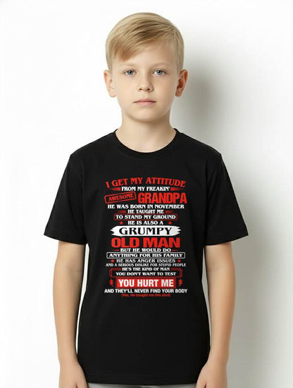 NOVEMBER AWESOME GRANDPA T-SHIRT – PROUD GRANDSON GIFT FROM GRANDPA - LUAN11 (SKU2607-322-11)
