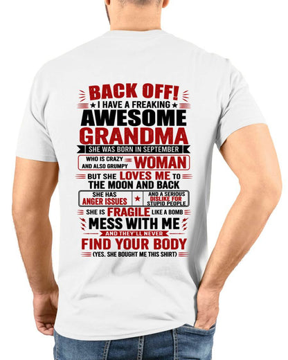 September Awesome Grandma – Back Off! Perfect Gift From Grandma - LUAN09 (SKU2607-179-09)