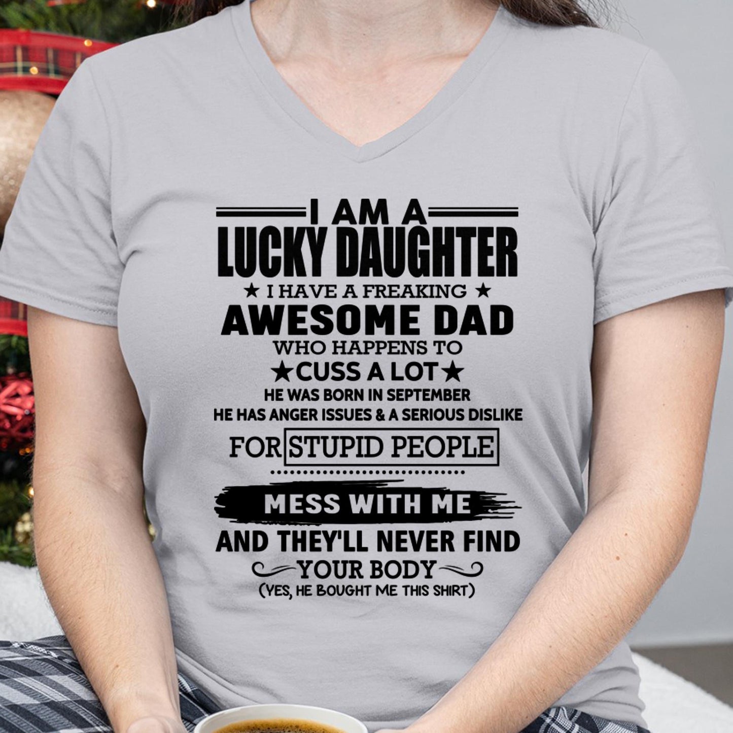 September - I'm Lucky Daughter - Gift for Daughter from Dad - LUAN09 (SKU-T1406DD-09)