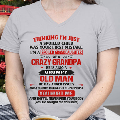 Spoiled Granddaughter of a Crazy Grandpa Shirt – Birthday Gift from Grandpa / Man - LUAN00 (SKU12-200-00)