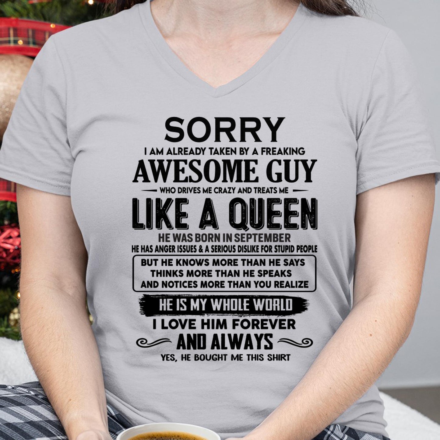 September - Sorry I am already taken by a freaking awesome guy - Gift for Wife From Husband - LUAN09 (SKU-SRG-09)
