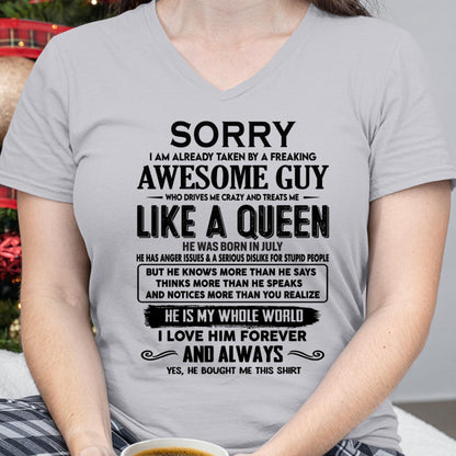 July - Sorry I am already taken by a freaking awesome guy - Gift for Wife From Husband - LUAN07 (SKU-SRG-07)